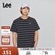Lee商場(chǎng)同款25新品舒適版圓領(lǐng)條紋Logo徽標男短袖T恤