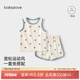 babylove寶寶背心套裝夏季家居衣服無(wú)袖t恤短褲兩件套可外出睡衣清涼夏裝 幸運(yùn)星 90