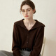 蘇雨薇美拉德咖色翻領(lǐng)長(cháng)袖針織衫女秋冬季老錢(qián)風(fēng)軟糯毛衣內搭打底衫上衣 咖色【關(guān)注店鋪-送運費險】 XL （120-135斤）