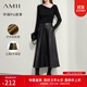 AMII女裝2025秋季新款時(shí)尚摩登PU皮革A字裙半身裙女寬松百搭 黑色 XL 170/76A