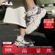 FILA 斐樂(lè )官方女鞋FLUID 5貓爪休閑鞋時(shí)尚復古運動(dòng)鞋女鞋 奶白/浪漫紫-GO 37.5