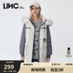 金羽杰冬季新潮羽絨派克服女中長(cháng)款大毛領(lǐng)連帽拼接羽絨服女士Y21806161