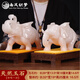南風(fēng)織夢(mèng)天然玉石大象擺件喬遷之喜搬家開(kāi)業(yè)禮物客廳玄關(guān)辦公室工藝品擺件 中號一對大象