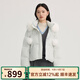 艾萊依短款羽絨服溫柔保暖可拆卸毛領(lǐng)鴨絨羽絨服女士甜美風(fēng)小個子可愛 冰清藍(lán) M 160【建議110-130斤】