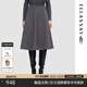歌力思（ELLASSAY）秋季新款大擺復(fù)古高端輕奢氣質(zhì)半身裙女EWD353Q00900 淺灰色 M