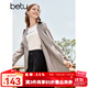 百圖betu女裝秋新款風(fēng)衣斜紋雙排鈕小個(gè)子氣質(zhì)通勤外套女2309T64 灰色 M