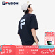 斐樂（FILA）FUSION潮牌情侶多彩短袖T恤2025新款男女短T時(shí)尚大logo短袖 A深黑-BK M 170/92A 【寬松版型】