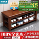 木詩(shī)風(fēng)雅實(shí)木換鞋凳家用門(mén)口鞋柜坐凳一體入門(mén)網(wǎng)紅多層多功能鞋架落地鞋架 全實(shí)木0.6米胡桃色【二層】