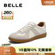 百麗（Belle）散文詩(shī)復(fù)古德訓(xùn)鞋女簡(jiǎn)約百搭情侶同款休閑鞋B0992AM5預(yù)售 米色/灰-低幫女款（內(nèi)增高2cm） 37 (235mm)