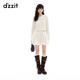 DZZIT地素針織衫冬季小香風(fēng)金蔥短款開(kāi)衫上衣女3J4E5709B 米白色 S