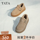 他她（TATA）熱可可冬加絨勃肯鞋女鞋厚底保暖毛毛鞋雪地靴新WDX27DM4 灰駝（仿毛里） 37