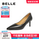 百麗（Belle）高跟鞋女細跟商場(chǎng)同款氣質(zhì)單鞋婚鞋A5T1DAQ4 黑色-皮面 37 (235mm)