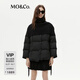 MO&Co.羽絨服獨(dú)立羊毛針織披肩附腰帶寬松摩安珂 黑色 M 165