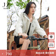 玖姿·安娜蔻休閑戶(hù)外山系運動(dòng)風(fēng)工裝連帽短款風(fēng)衣女2025春款 米白 S
