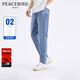 太平鳥(niǎo)男裝 新款淺色修身牛仔褲休閑褲男 B2HAD2B05 藍色（修身） M