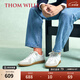 THOM WILLS【舒適內(nèi)里】德訓(xùn)鞋男經(jīng)典復(fù)古休閑板鞋真皮透氣小白鞋夏季T頭鞋 淺灰白色G781 40 /7碼