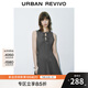UR2025夏季新款女裝格雷系蝴蝶結系帶無袖連衣裙UWG750085 深灰花灰 S