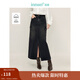 茵曼（INMAN）前開(kāi)衩工裝牛仔裙2025春秋女裝新款顯高顯瘦大口袋包臀裙子 牛仔黑 M