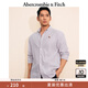 ABERCROMBIE & FITCH【牛津襯衫】男裝25春夏美式經(jīng)典小麋鹿長(cháng)袖開(kāi)衫襯衫KI125-5083 棕紅色條紋 M (180/100A)