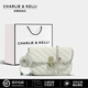 CHARLIE & KELLI品牌小c&k女士包包2025新款單肩包女時(shí)尚小方包斜挎包女生日禮物 奶綠色