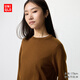 優(yōu)衣庫女裝精紡美利奴羊毛圓領(lǐng)針織衫長(cháng)袖通勤25秋冬新款478330 36 褐色 M