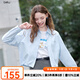 betu女裝2025秋季新款短外套100%棉薄款休閑襯衫外套女2507T33 藍色 S