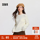 森馬（Semir）森柔毛衫|毛衣女圓領(lǐng)純色打底衫簡(jiǎn)約休閑冬季溫柔系絞花百搭 奶白10501 L