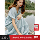 范思藍恩茶歇法式氣質(zhì)連衣裙女夏季2024新款田園風(fēng)度假長(cháng)裙12506 薄荷綠 S