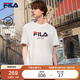 FILA 斐樂(lè )官方男女同款針織T恤2025年夏季純棉寬松休閑情侶短袖t恤