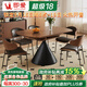 即愛(ài)可伸縮實(shí)木餐桌中古風(fēng)家用小戶(hù)型飯桌簡(jiǎn)約方圓兩用白蠟木折疊餐桌 伸縮餐桌+伊姆斯椅*4 1.35m