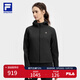 FILA 斐樂官方女裝針織連帽外套2025秋裝新款健身運(yùn)動防曬衣夾克 深黑-BK L 170/88A/L