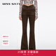 MISS SIXTY2025秋季新款牛仔褲女V型高腰復(fù)古顯瘦喇叭長褲超模褲 咖啡色常規(guī) 27