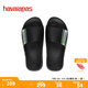 havaianas哈唯納SlideClassicBrasil 夏沙灘字母一字拖外穿拖鞋 0090-火耀黑 41-42 巴西碼