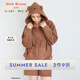 gelatopique秋冬新品女睡衣套裝米菲兔連帽開(kāi)衫短褲PWNT244006 棕色 均碼 （F）