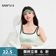 三福女夏季美式英文背心 休息運(yùn)動(dòng)風(fēng)帶杯寬松吊帶上衣女497468 淺綠 L