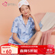 都市麗人女士開(kāi)襟短袖家居服套裝春夏棉質(zhì)舒適休閑薄款柔軟睡衣2H2101