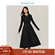 茵曼（INMAN）【商場(chǎng)同款】梭織提花連衣裙2025春秋季女裝新品國(guó)風(fēng)長(zhǎng)袖長(zhǎng)裙子 黑色 M 160/84A