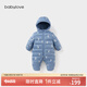 babylove嬰幼兒連體衣輕薄新生兒羽絨服冬季保暖三防寶寶哈衣連帽外出爬服 挼藍色 90cm