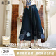 兩三事牛仔半身裙女2025春季新款藍色裙子設計高腰A字半裙長(cháng)裙 荊棘之舞 牛仔藍 L