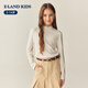 E·LAND KIDS童裝女童T恤2025年秋季新品休閑打底衫半高領(lǐng)長(cháng)袖 Ivory象牙白/39 140