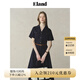 ELAND衣戀連衣裙女工裝風(fēng)西裝領(lǐng)正肩a字裙擺顯瘦裙子2025夏季新款 藏青色(59)Navy L /170