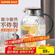 蘇泊爾（SUPOR）冷水壺涼水壺玻璃耐高溫家用大容量冷泡果汁花茶壺水杯茶壺套裝 鼓形耐熱玻璃壺 2L