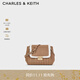 CHARLES&KEITH毛絨格紋鏈條單肩腋下包女生日禮物CK2-20782463-1 Tan茶色 中包