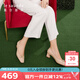 萊爾斯丹2024春季時(shí)尚優(yōu)雅飾扣通勤單鞋女鞋5M50603 杏色BDK 38 