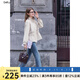 betu女裝2025秋季新款風衣氣質(zhì)防風立領抽繩收腰顯瘦外套2508T59 淺杏色 L