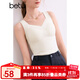 百圖betu女裝秋季新款吊帶衫雙面磨毛可拆卸胸墊V領(lǐng)背心女2409T42 米白 L