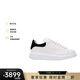 亞歷山大麥昆（Alexander McQueen）女士系帶小白鞋休閑運(yùn)動(dòng)鞋  白色/黑色 37.5 七夕禮物