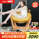 IMG COMFORT挪威設(shè)計(jì)原裝進(jìn)口真皮實(shí)木單人沙發(fā)椅躺椅休閑椅挪威寵椅 盧娜椅 含羞草黃
