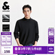 杰克·瓊斯（JACK&JONES）25年男裝秋季半高領(lǐng)舒適德絨打底衫男長袖T恤內(nèi)搭休閑高彈上衣 E40 黑色 M 175