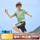 ASK JUNIOR兒童套裝男童2025夏涼感薄款兒童短袖t恤短褲兩件 綠色  150 